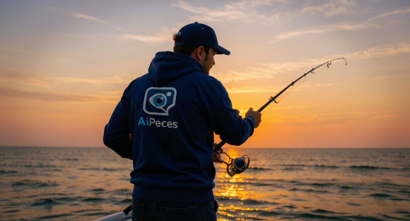 Pescador combatiendo un pez potente a jigging profundo desde una embarcación en alta mar