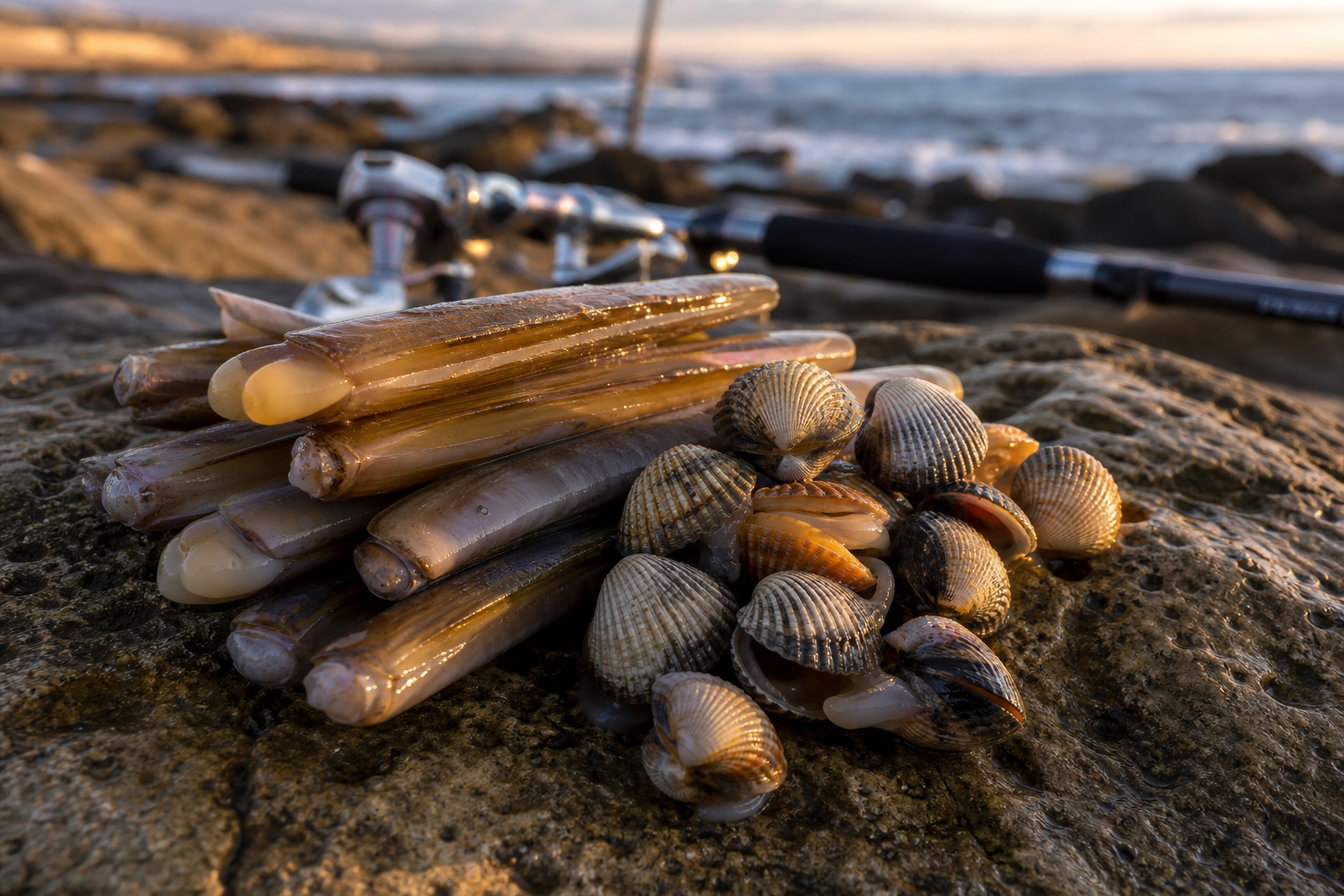 Navaja y muergo para surfcasting: cebo de arena letal