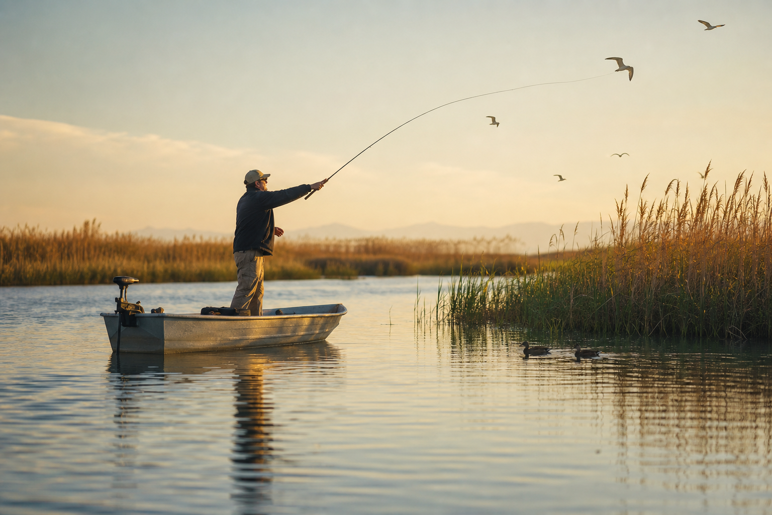 Viajes de pesca al Delta del Ebro: mar y río (2026)