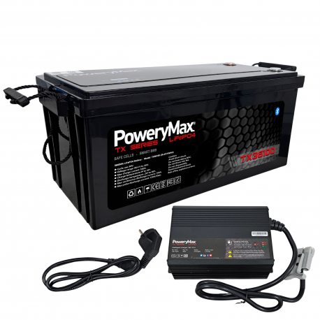 Batería de Litio LiFePO4 PoweryMax TX36100 + Cargador Inteligente — Tienda AiPeces
