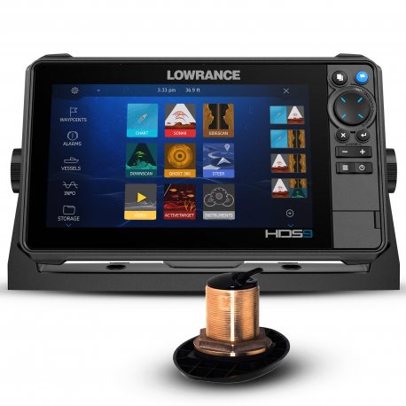 Lowrance HDS 9 Pro con Transductor Pasacascos B148 HDI xSonic 600w — Tienda AiPeces