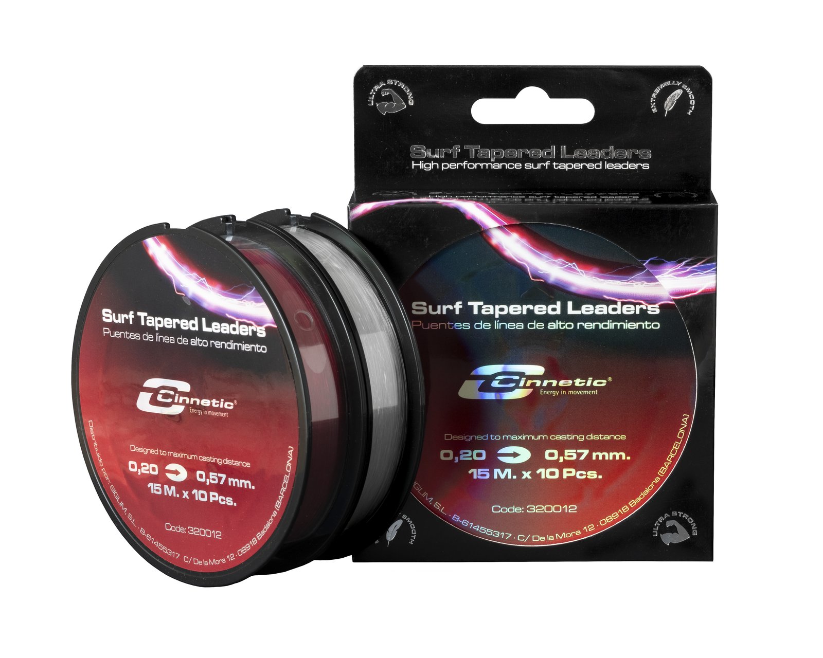 Pack de puentes cónicos Cinnetic Surf Tapered Leaders para surfcasting