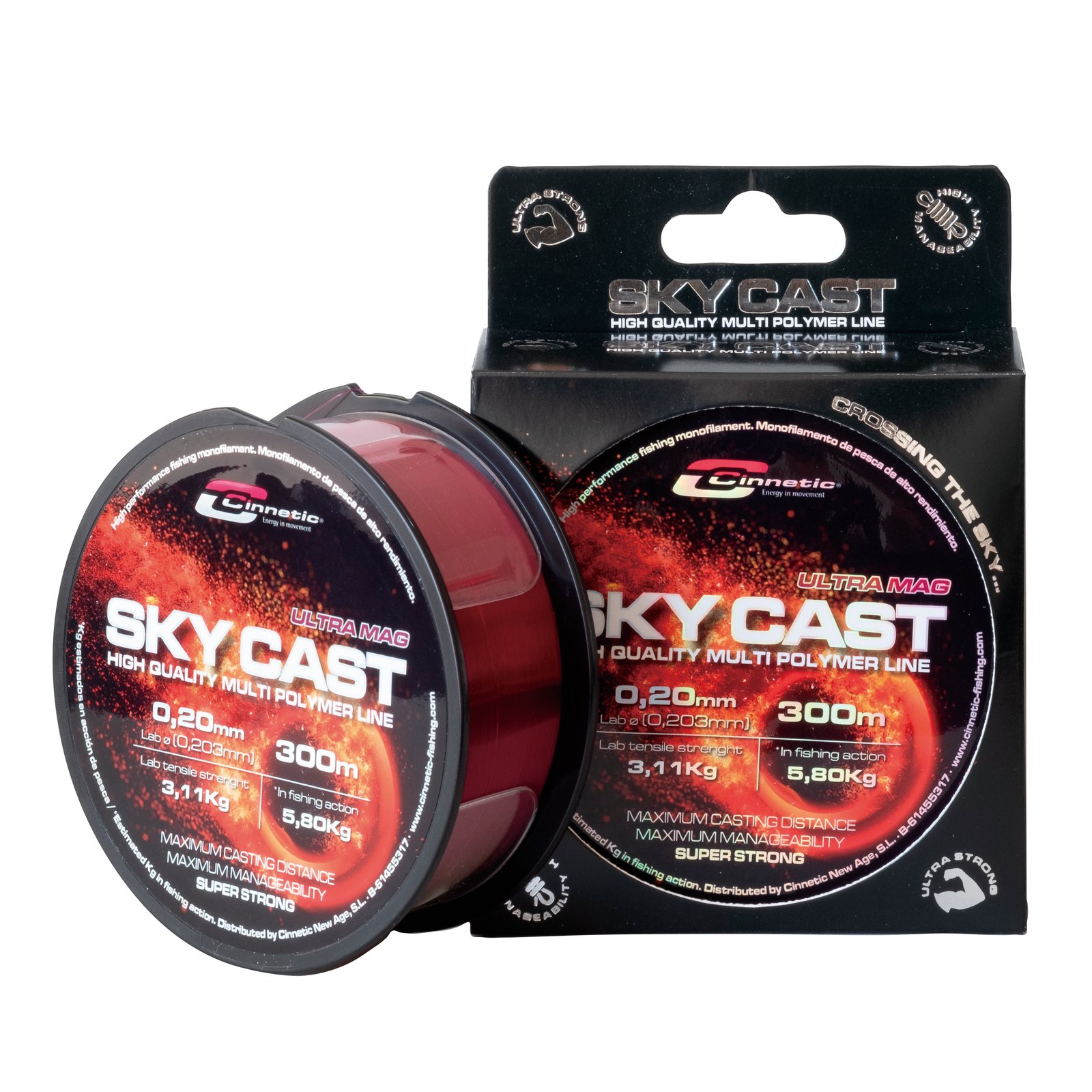 Bobina de monofilamento Cinnetic Sky Cast en color Ultra Mag
