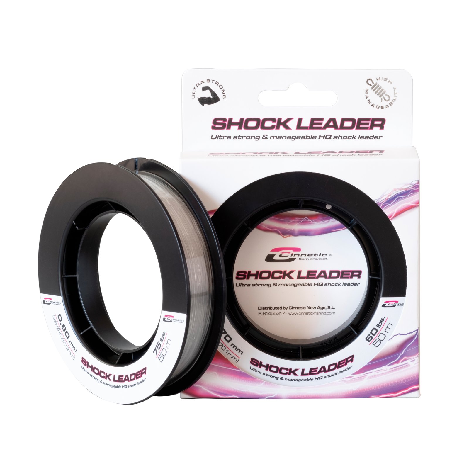 Bobina de 50 m de shock leader Cinnetic Mono Shock Leader transparente