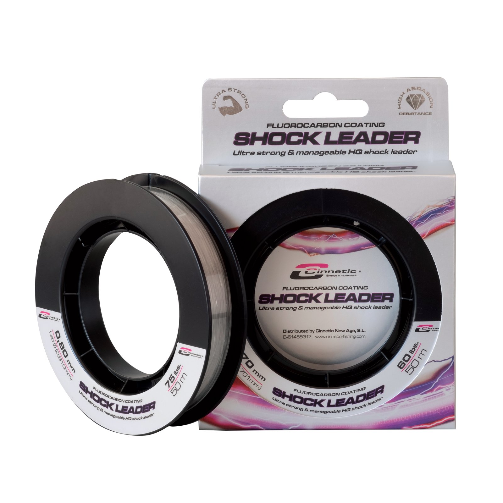 Bobina de 50 m de shock leader Cinnetic Fluoro Shock Leader Super Clear