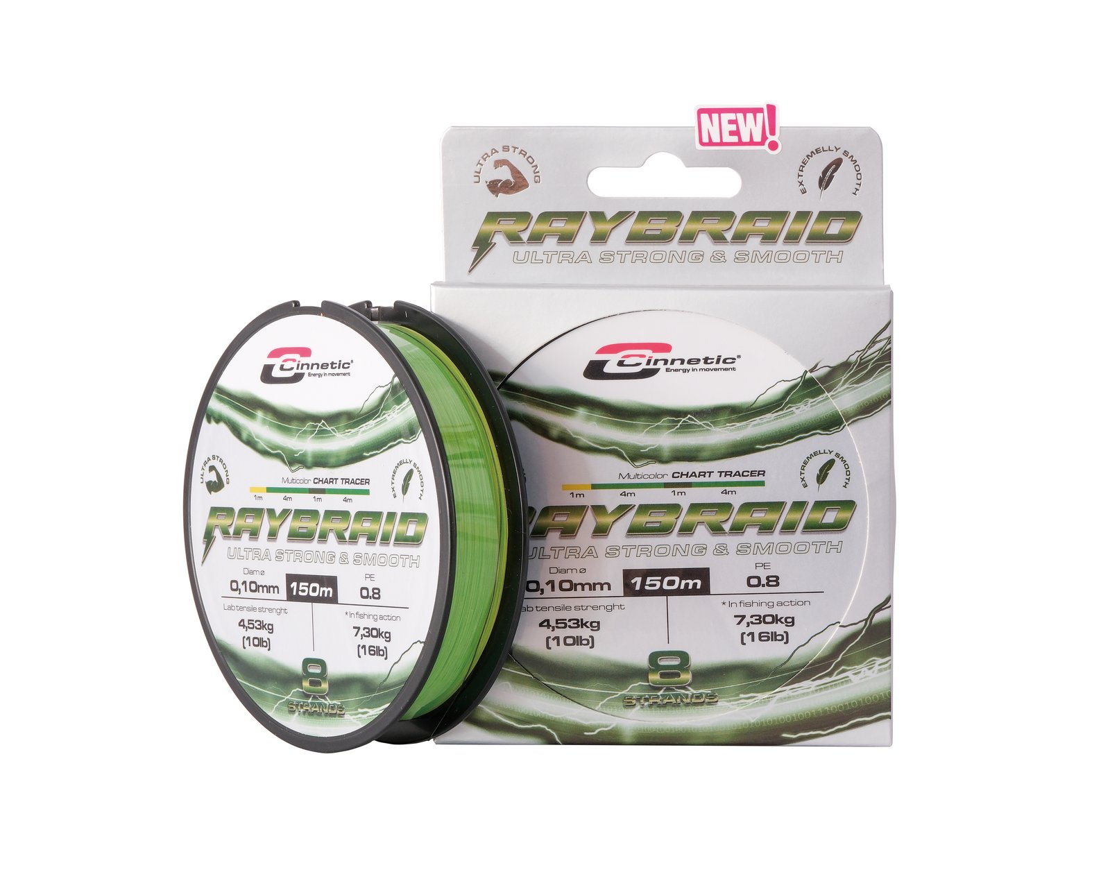 Bobina de hilo trenzado Cinnetic Raybraid 8 de 8 hebras