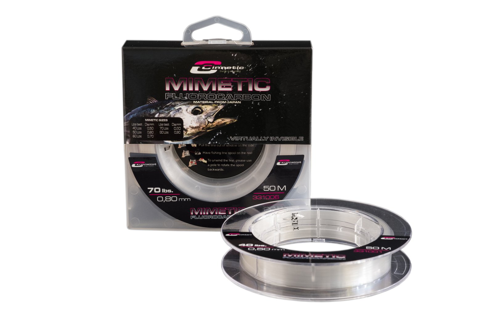 Bobina de fluorocarbono Cinnetic Mimetic Ultra Clear para bajos de línea
