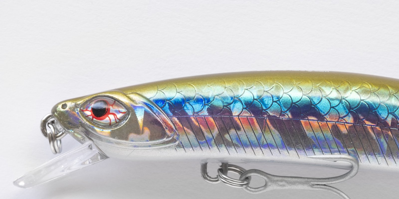 Señuelo minnow flotante Cinnetic Crafty Minnow 110F de 12 g con escamas holográficas
