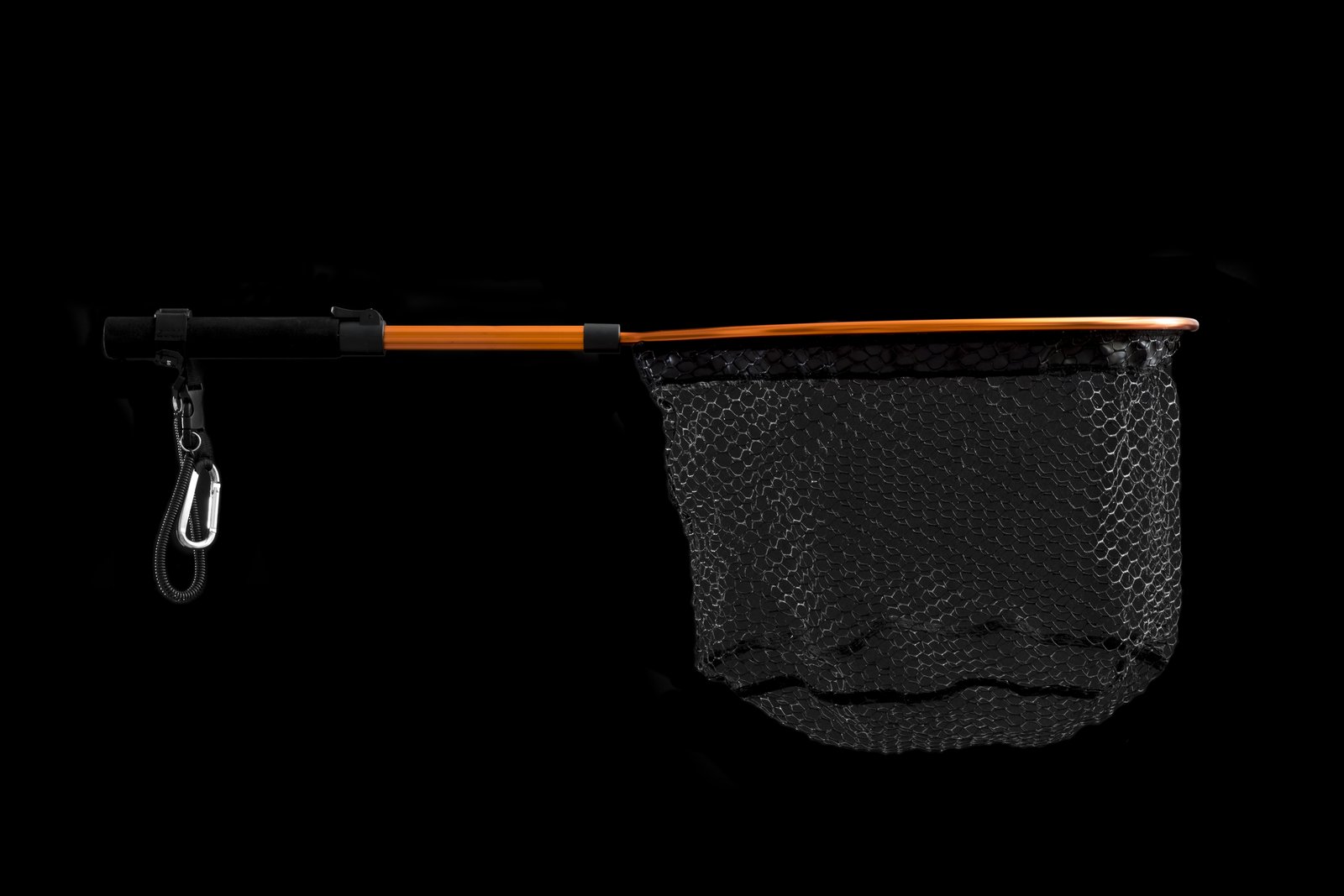 Sacadera tipo raqueta Cinnetic SW Wading Net de aluminio con mosquetón y cable extensible