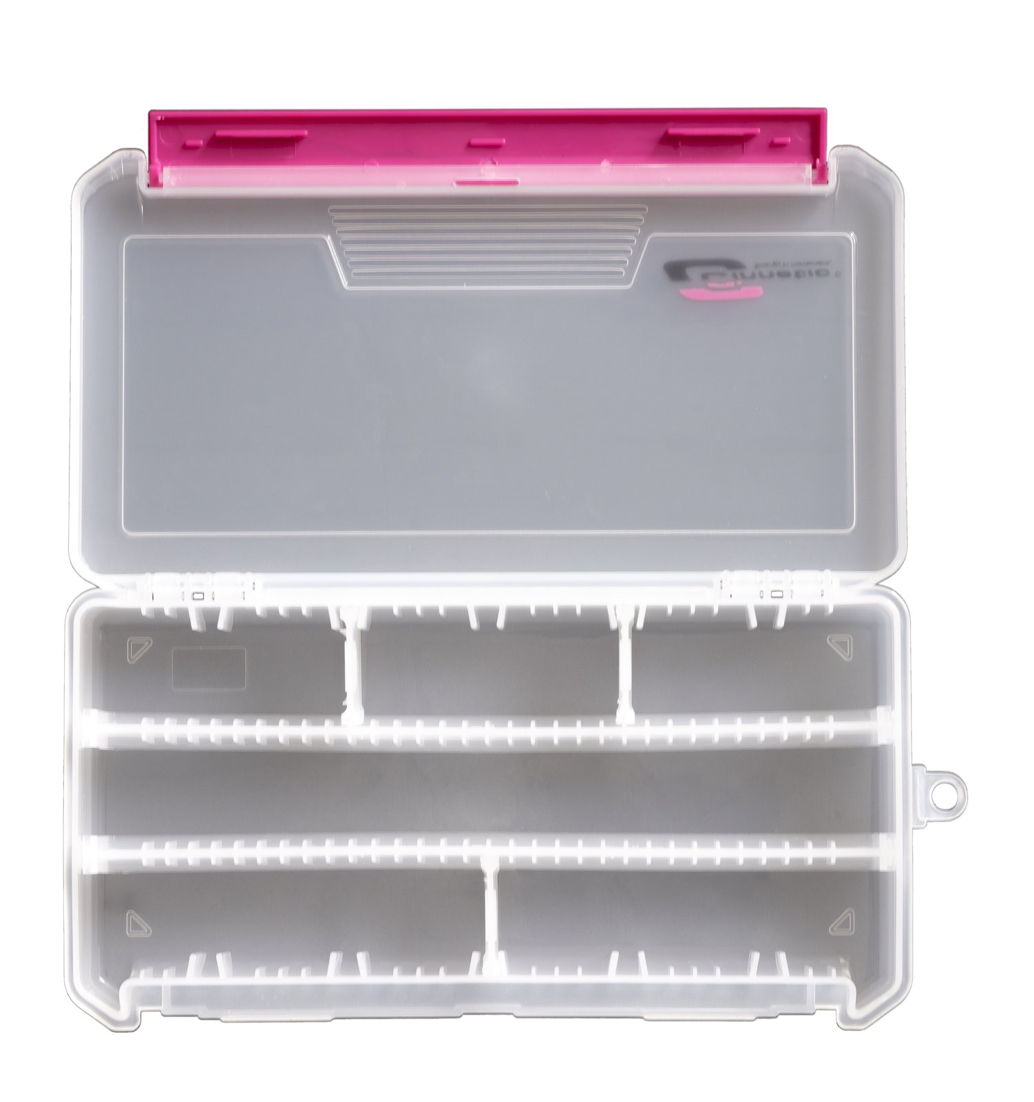 Caja transparente Cinnetic Horizontal Slim Box con divisiones horizontales para señuelos