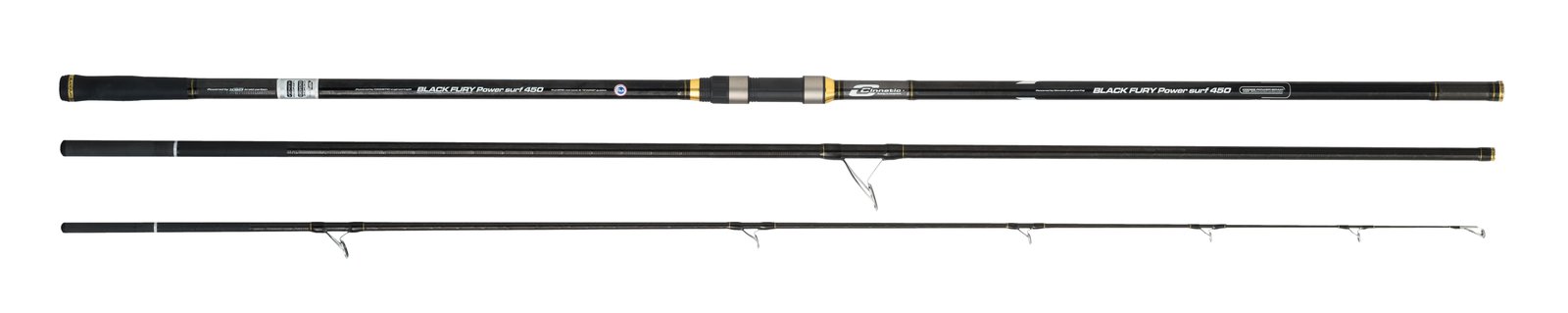 Caña de surfcasting Cinnetic Black Fury Power Surf de 4,50 m y 3 tramos