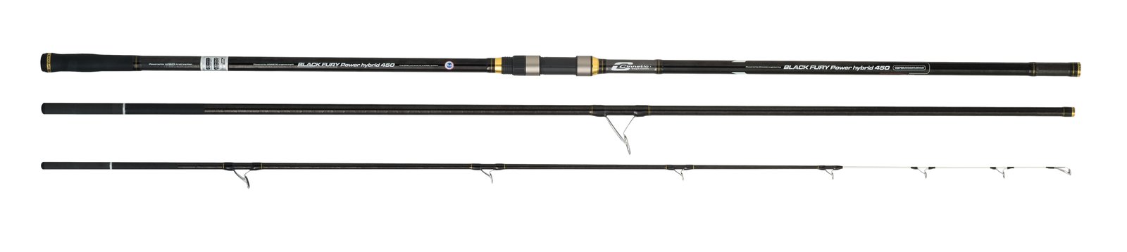 Caña de surfcasting Cinnetic Black Fury Power Flexi-Tip Hybrid de 4,50 m con puntera híbrida