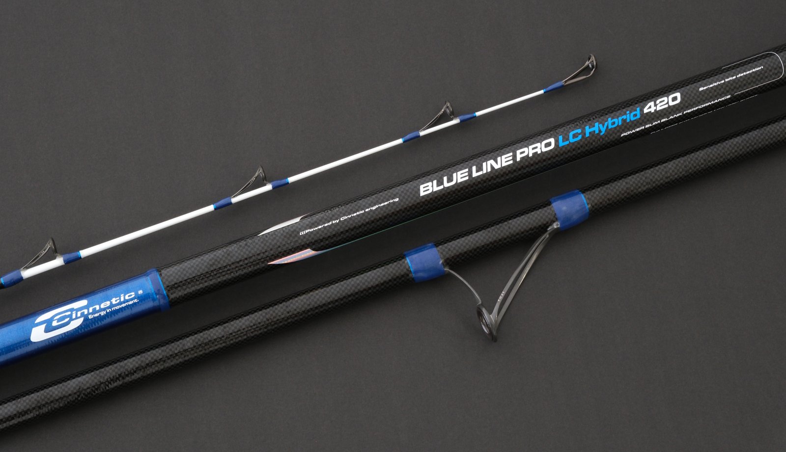 Caña de surfcasting Cinnetic Blue Line PRO LC Hybrid de 4,20 m y 3 tramos