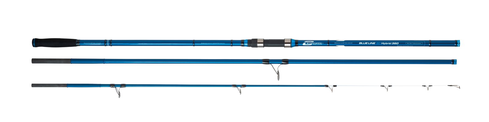 Caña de surfcasting corto Cinnetic Blue Line SD Hybrid de 3 tramos con puntera híbrida