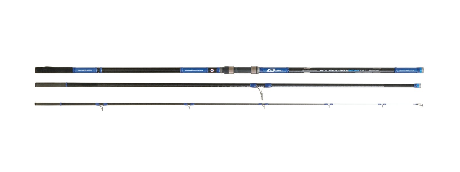 Caña de surfcasting Cinnetic Blue Line Advance MN Surf de 3 tramos con anillas Fuji MNOG