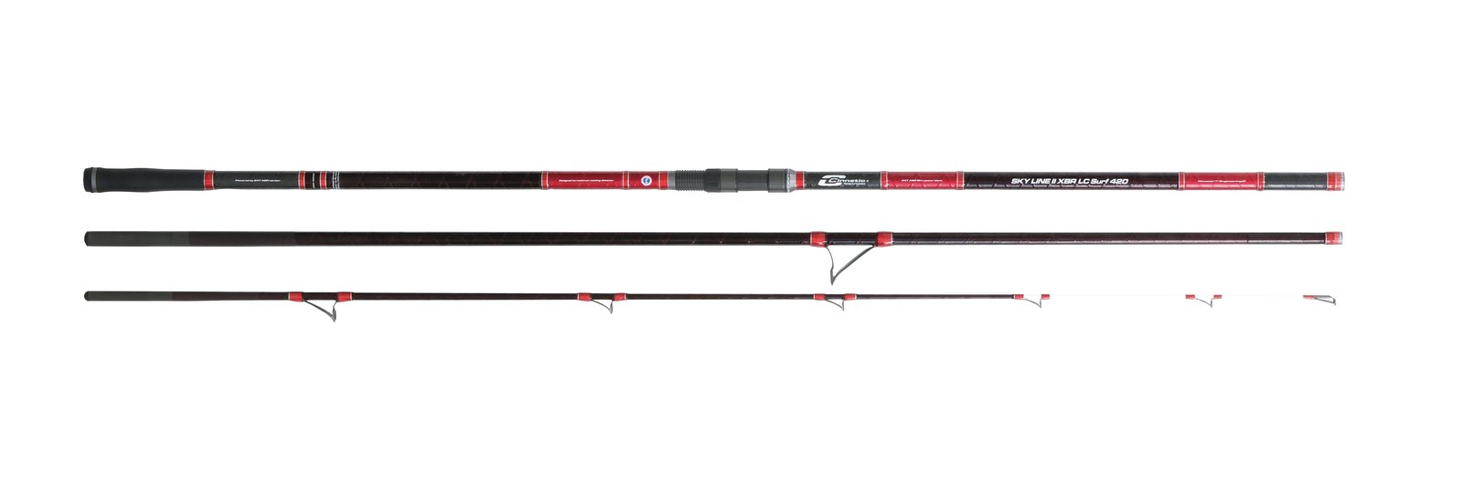 Caña de surfcasting Cinnetic Sky Line II XBR LC Surf de 4,20 m y 3 tramos